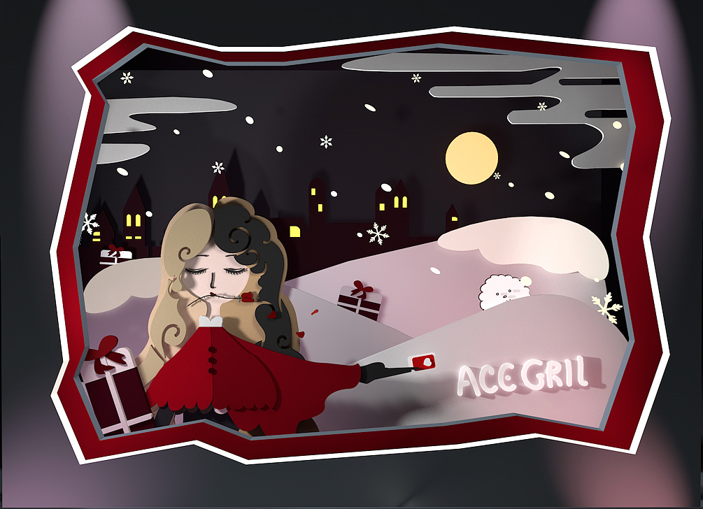 剪纸风作品-ACE GRIL（图ZMTY4MTEzNTc2） - 创作习作 - 站酷设计师月见里川奈原创素材 - 站酷ZCOOL