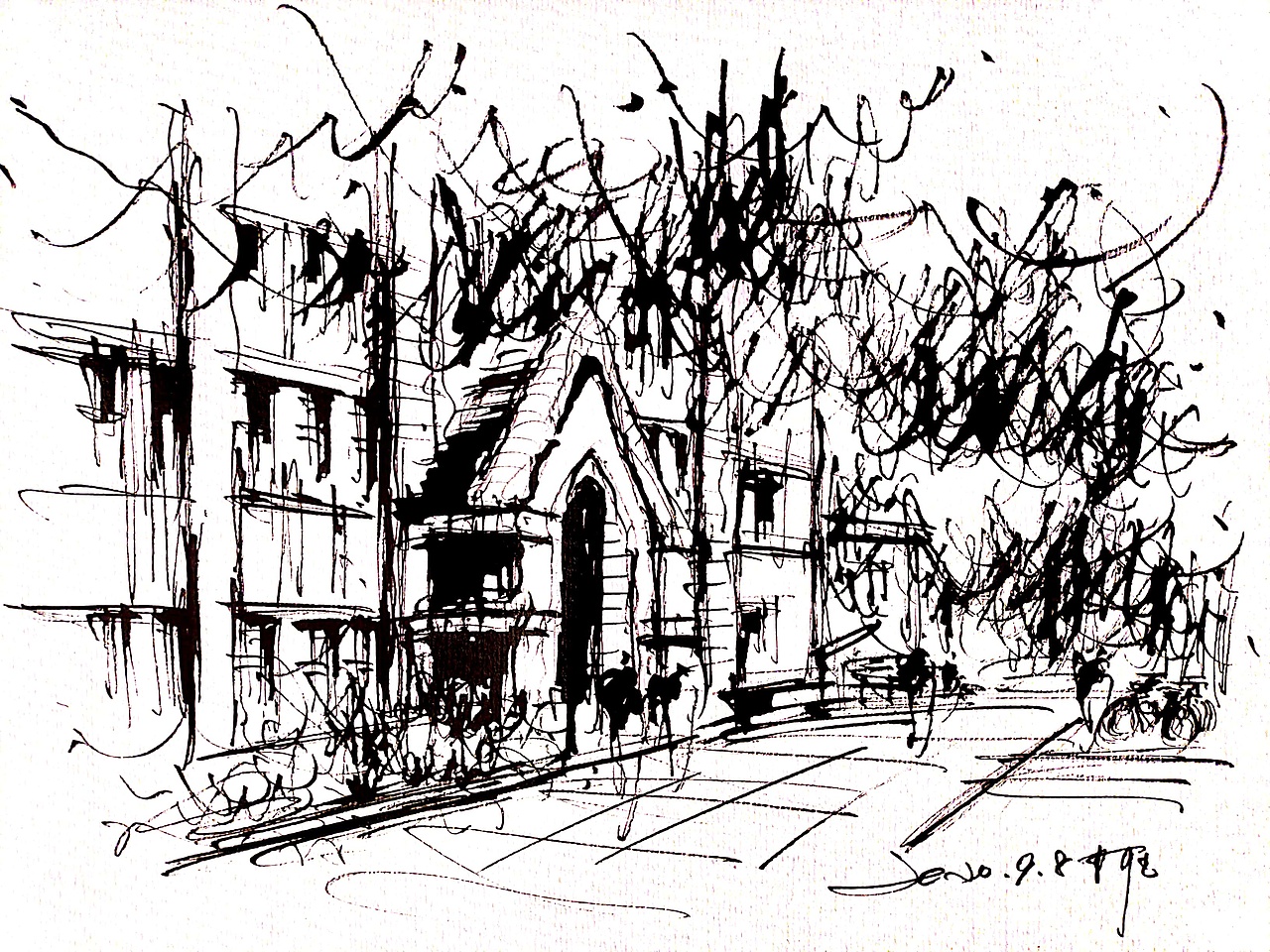 阿王速写建筑风景