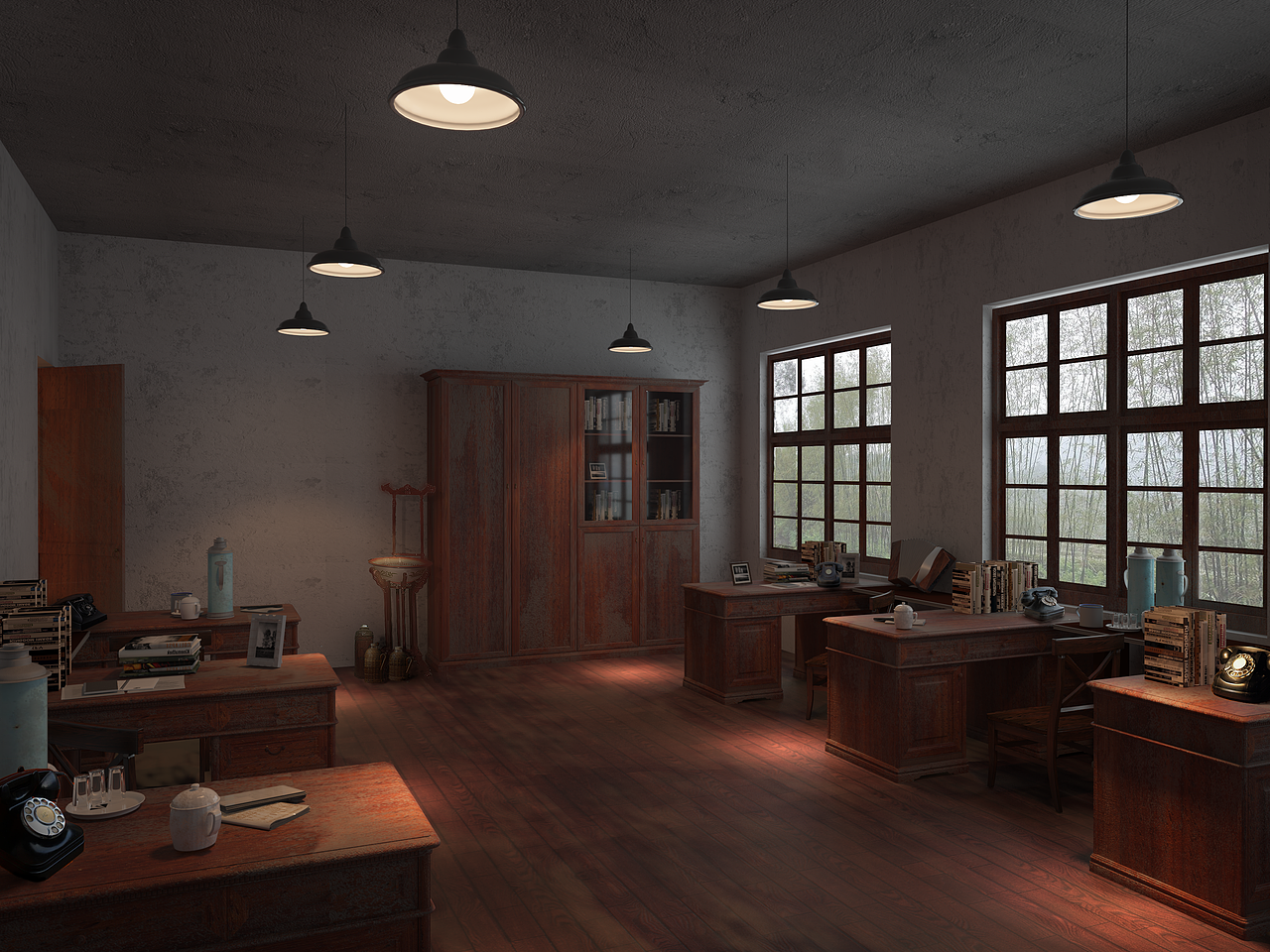 民国风室内展览空间