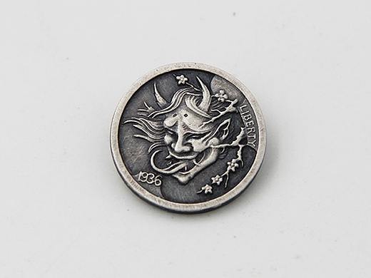 纯银手工雕刻金属微雕流浪币艺术品般若