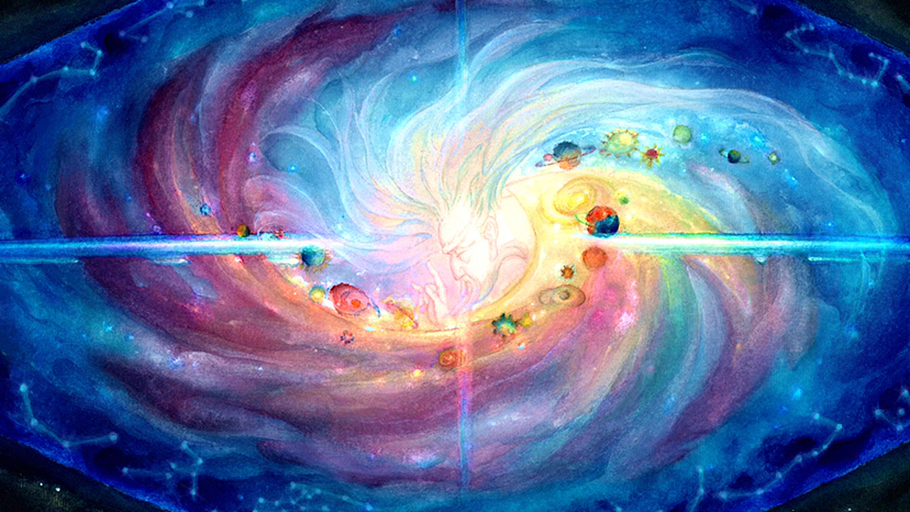 新国画 | 《星》手绘国风古风自然传统神话 水墨画海报