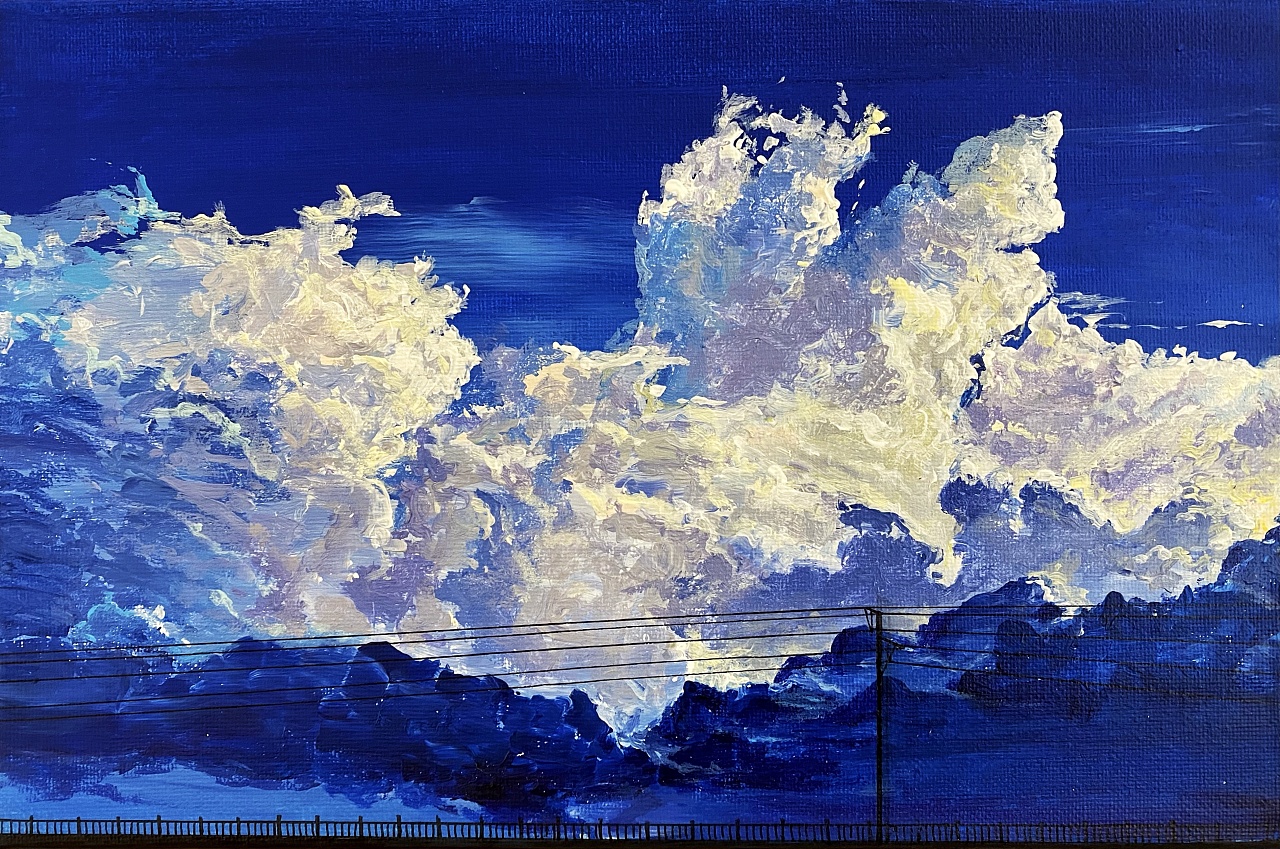 带有机理感的动漫云层|插画|创作习作|birdl - 原创作品 - 站酷