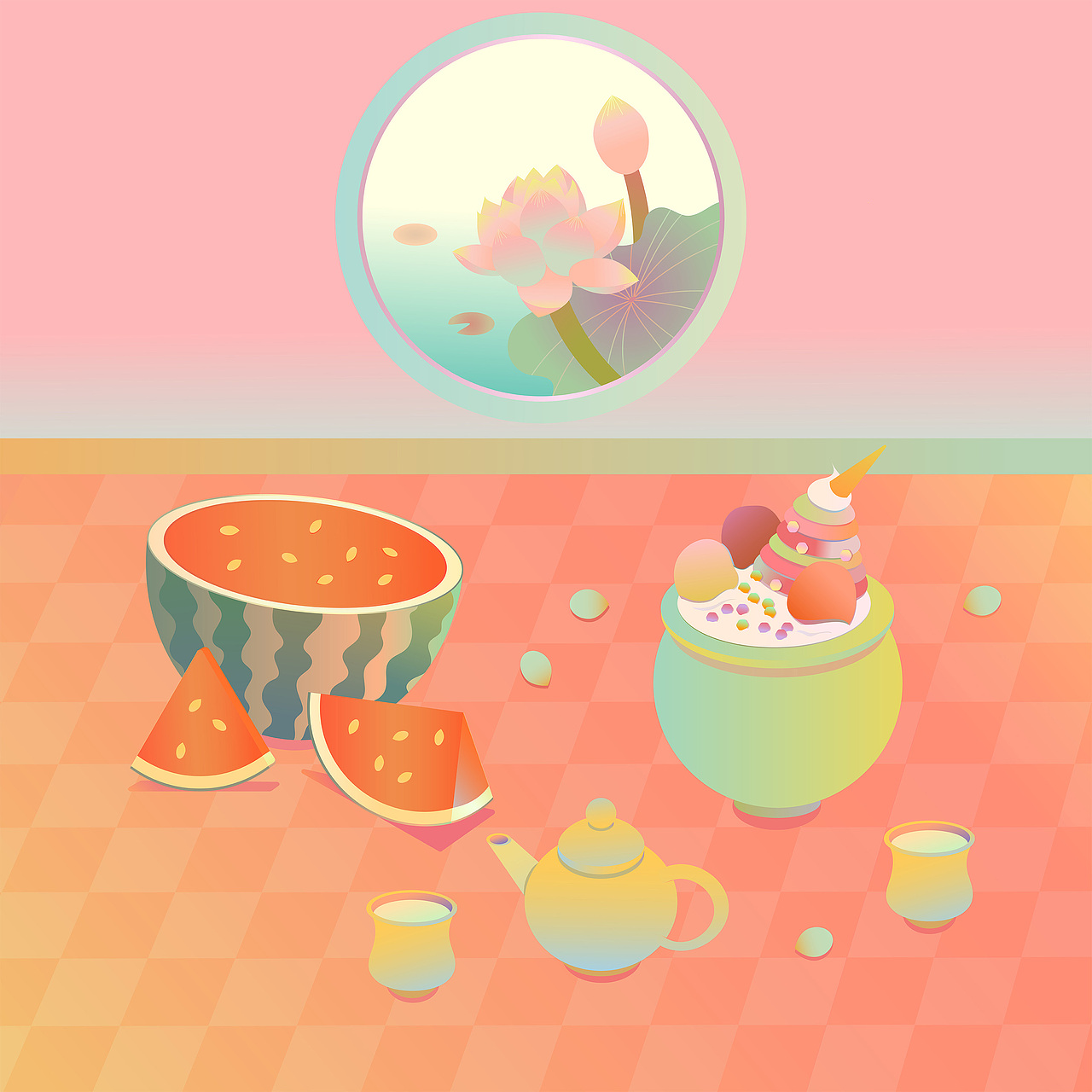 夏（图ZMzYwMTg5NjIw） - 商业插画 - 站酷设计师考拉啃花原创素材 - 站酷ZCOOL