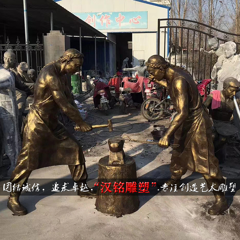 民俗雕塑拉二胡人物雕塑玻璃钢雕塑