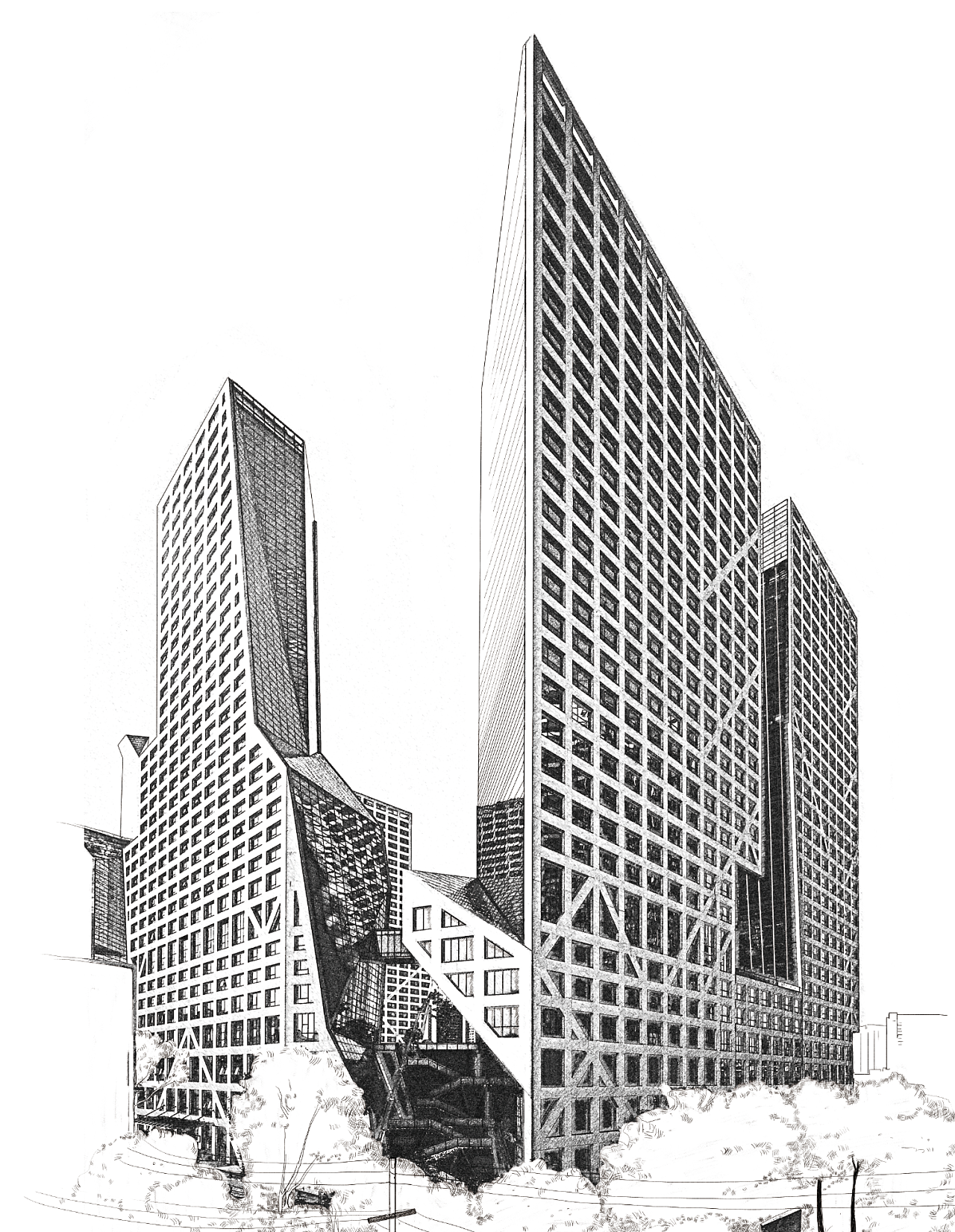 一家建筑公司的项目手绘图