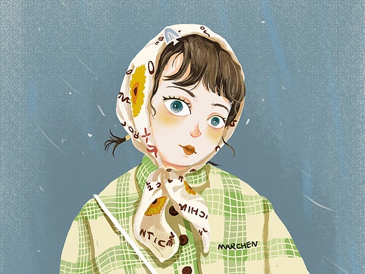 女生唯美插画头像_素材网站_图片免费下载-zcool站酷