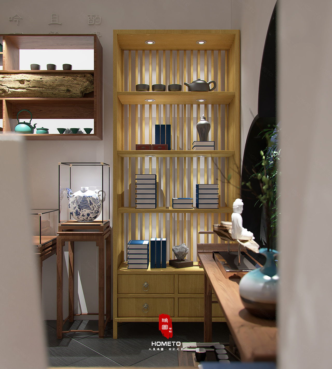 【壶景轩】紫砂文化体验馆（图ZMjEzNTIxMDU2） - 家装设计 - 站酷设计师鸿图世纪原创素材 - 站酷ZCOOL