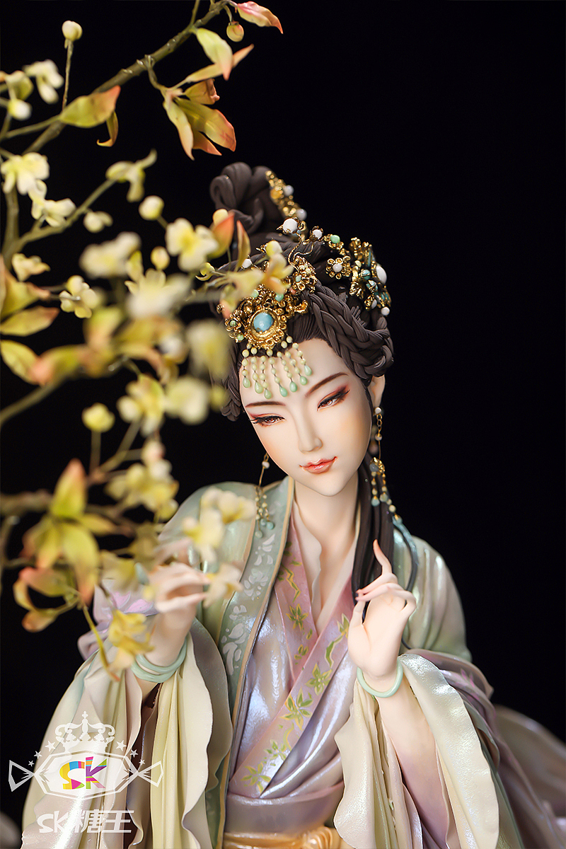 翻糖人偶蛋糕花下思汝古风翻糖人偶高清细节图