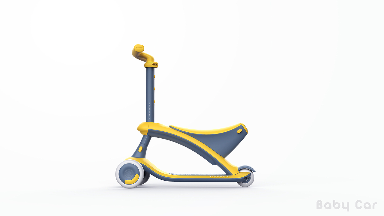 哈士奇设计作品 - 功能儿童滑板车