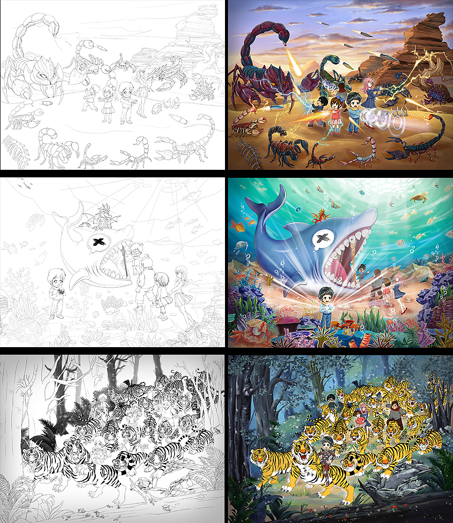 魔法大师儿童故事插画