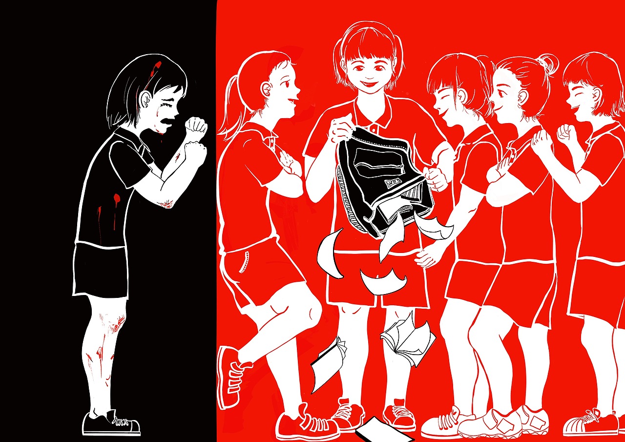 校园暴力主题插画