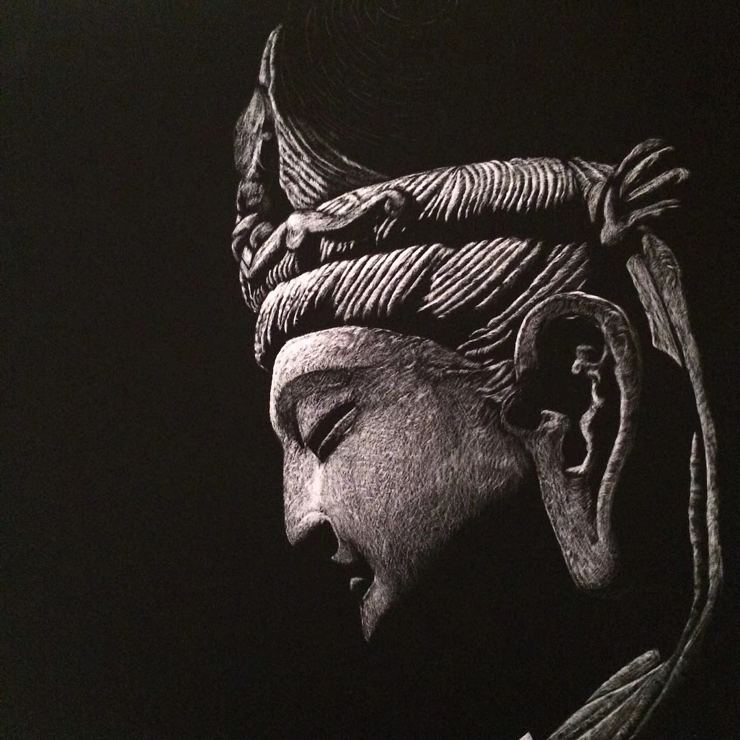 李子哥刮画作品《归一》