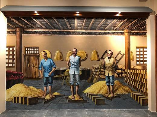 丛台酒业博物馆 展馆壁画绘制 制酒图 邯郸涂图艺术
