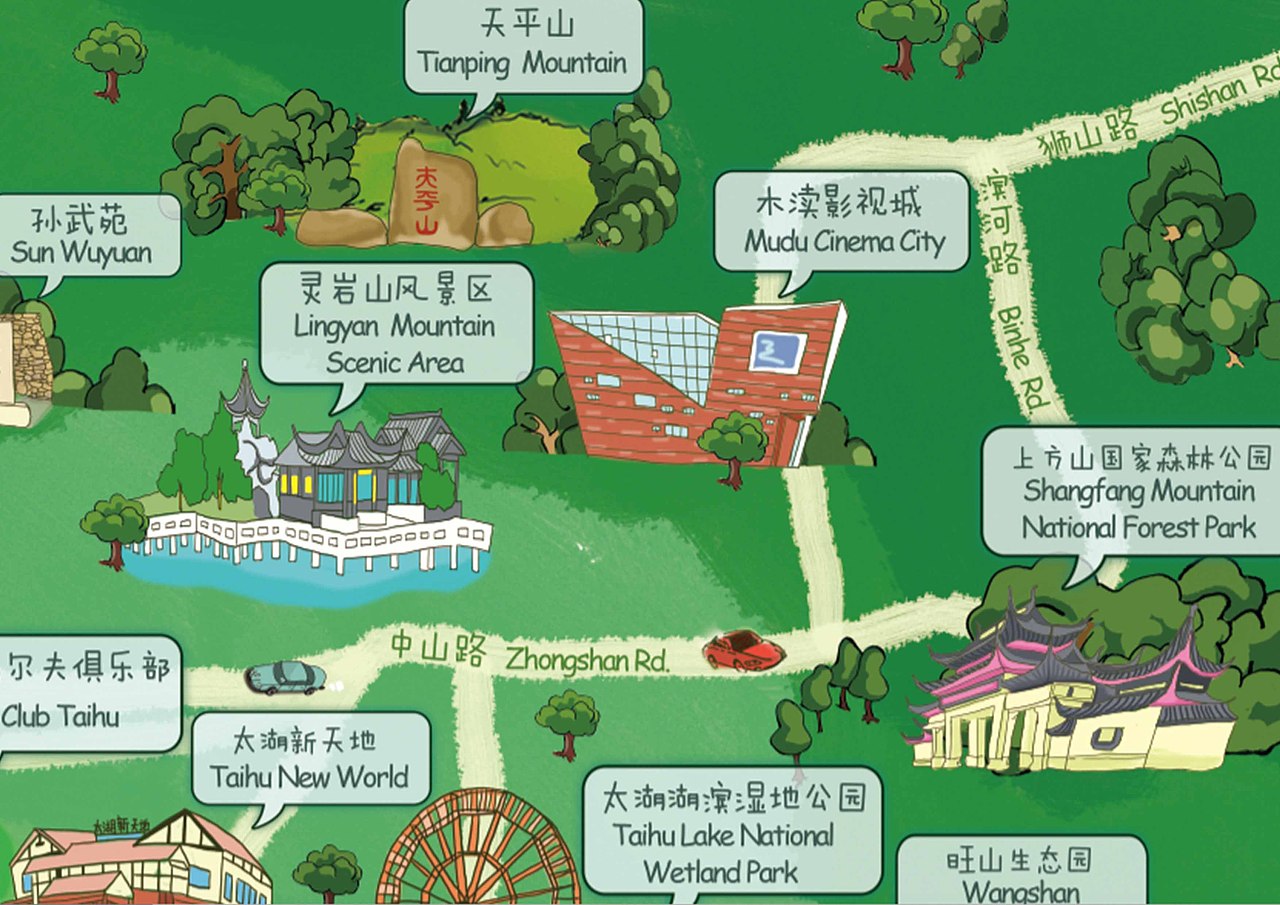 苏州万丽万豪酒店《慢游太湖》手绘地图项目