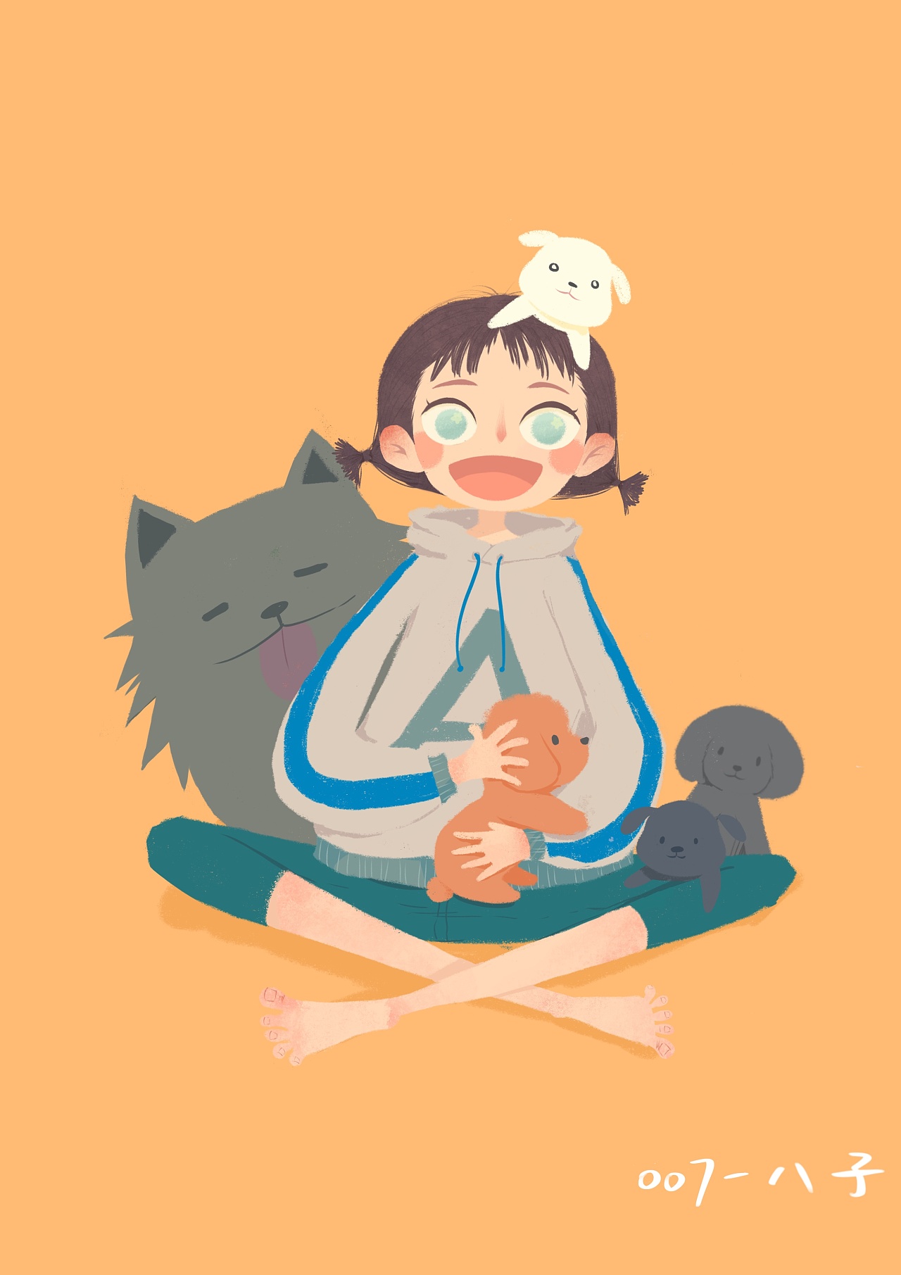 练习|插画|儿童插画|一只八子 - 原创作品 - 站酷 (zcool)