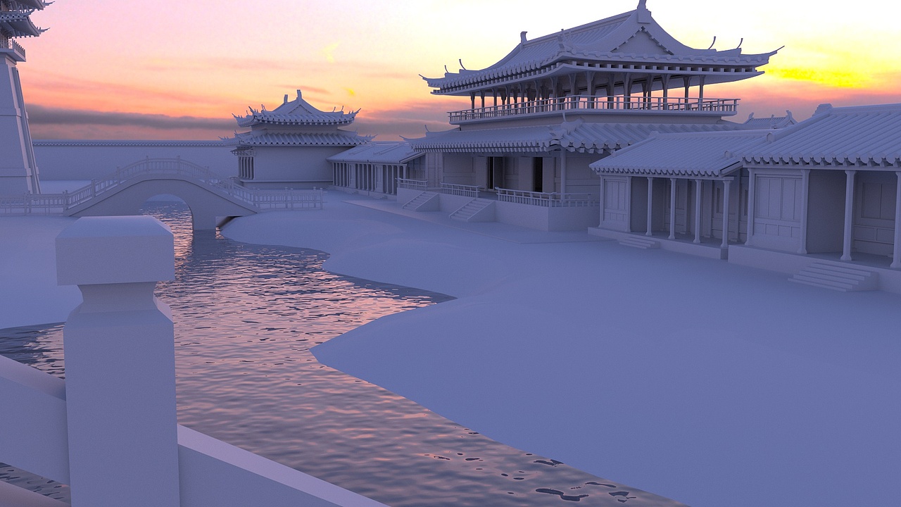 c4d古建,整套建模|三维|建筑/空间|如何生存_原创作品-站酷zcool