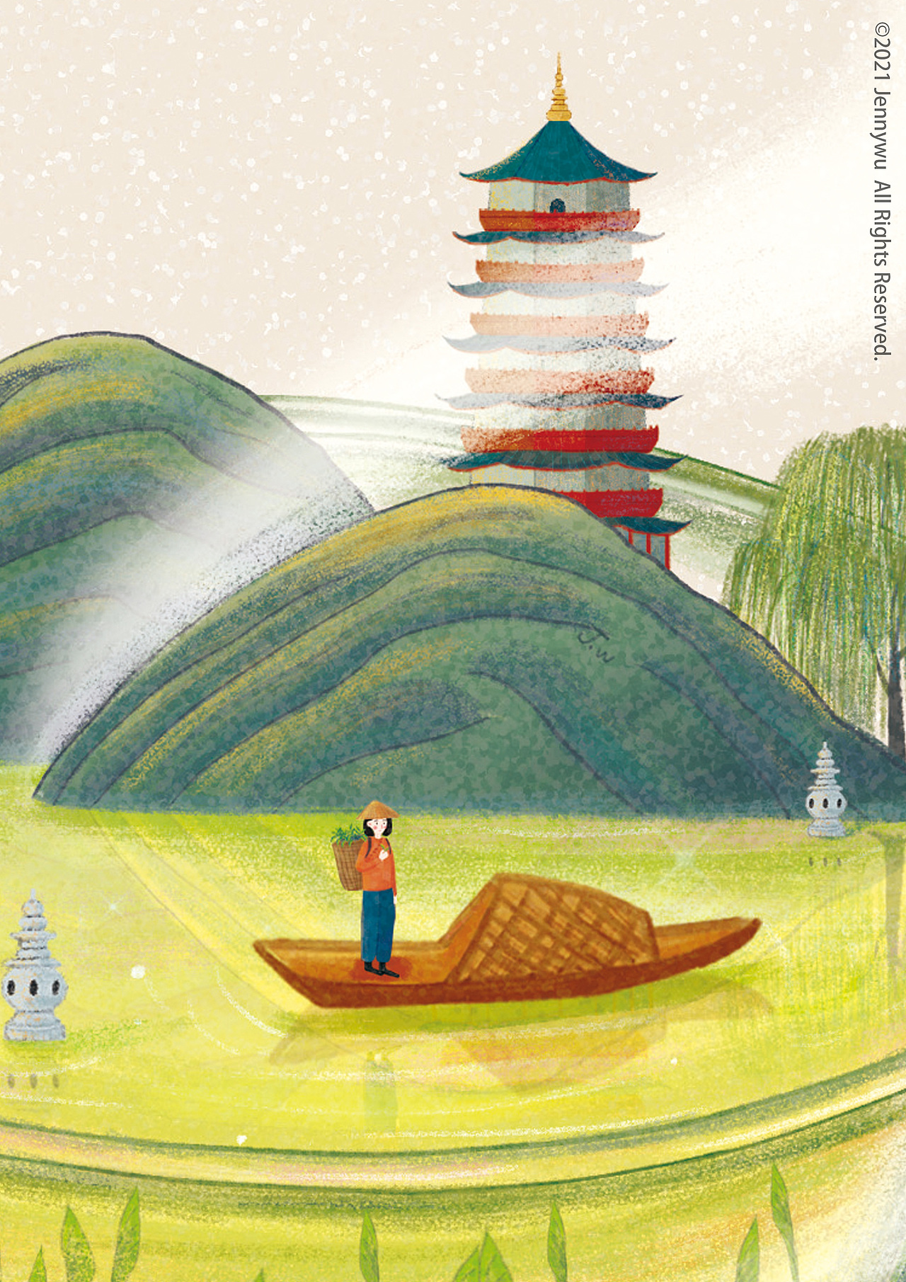 二十四节气插画 | 春分（图ZMjQ3NTA4MjI0） - 商业插画 - 站酷设计师珍妮吴JW原创素材 - 站酷ZCOOL