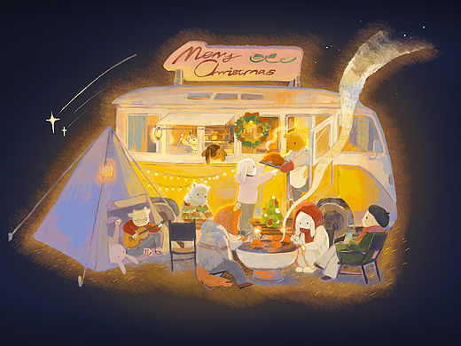 平安夜插画