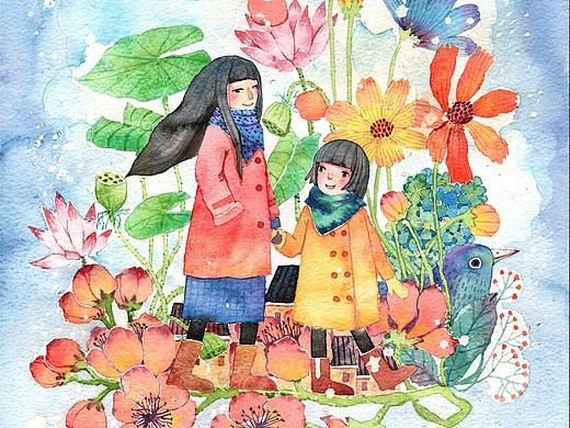 母亲节相关插画作品