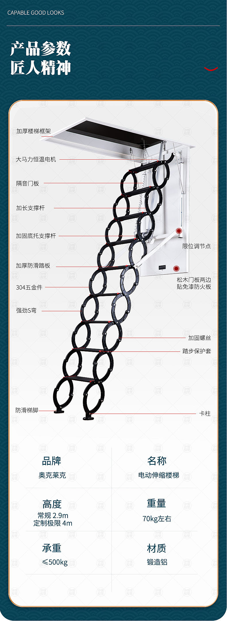 电动伸缩楼梯梯子详情页设计【国潮风】（图ZMjYyNjc0NTI0） - 电商 - 站酷设计师汐悦电商品牌策划原创素材 - 站酷ZCOOL