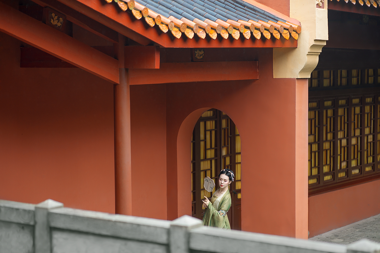 古风拍摄宫墙柳