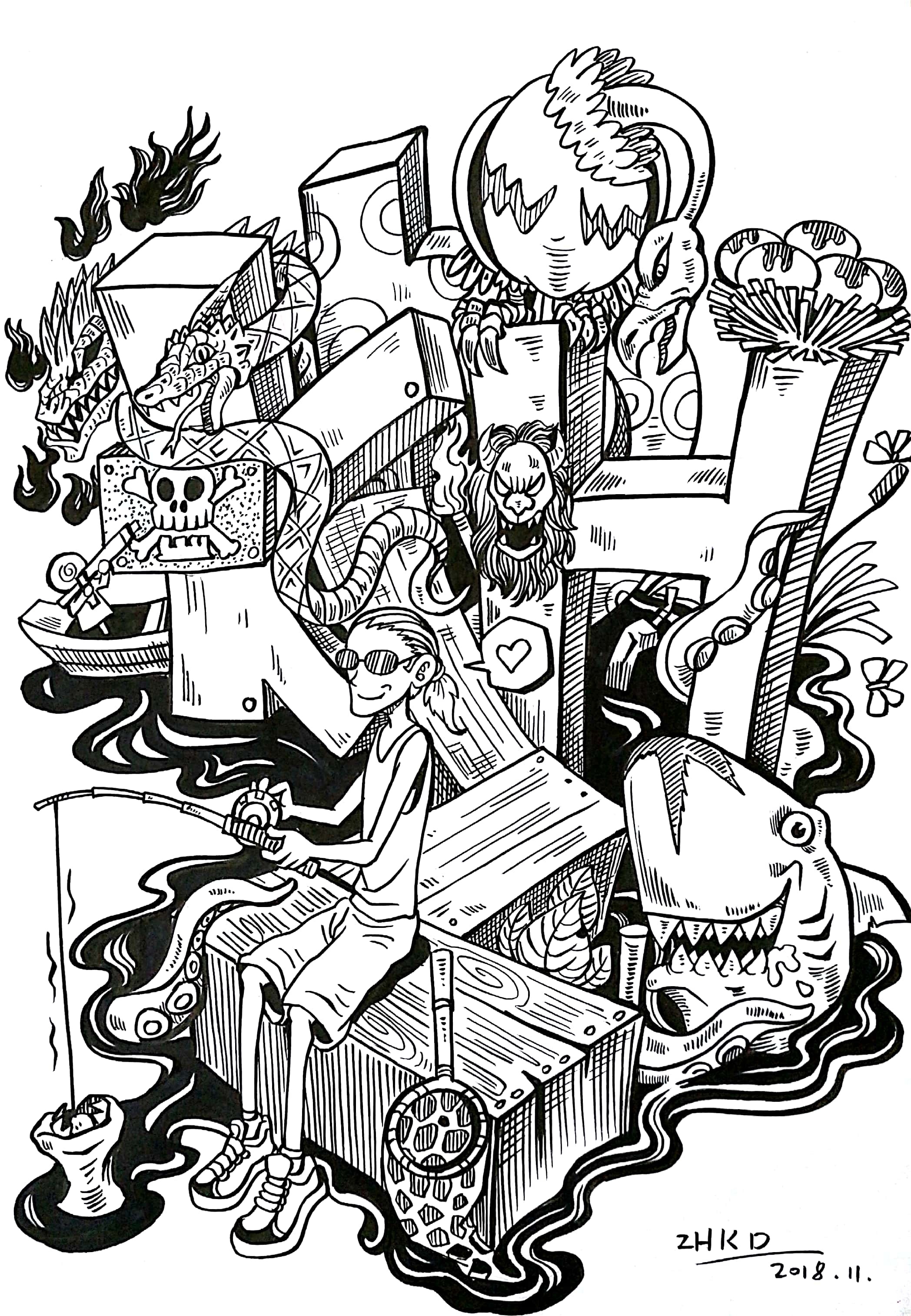 黑白配!|插画|新锐潮流插画|感觉有点ku - 原创作品 - 站酷 (zcool)