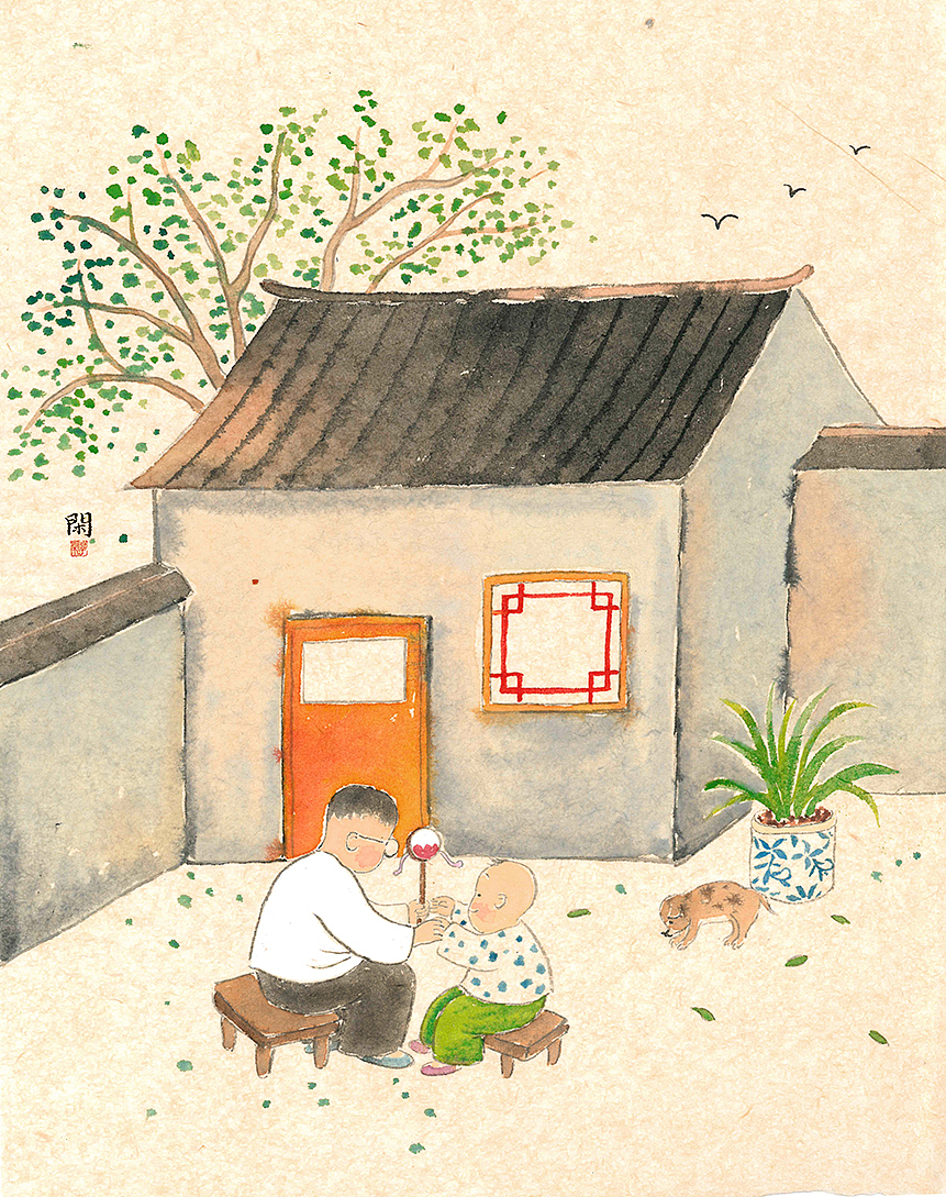 小时候,他摇拨浪鼓逗我们开心。