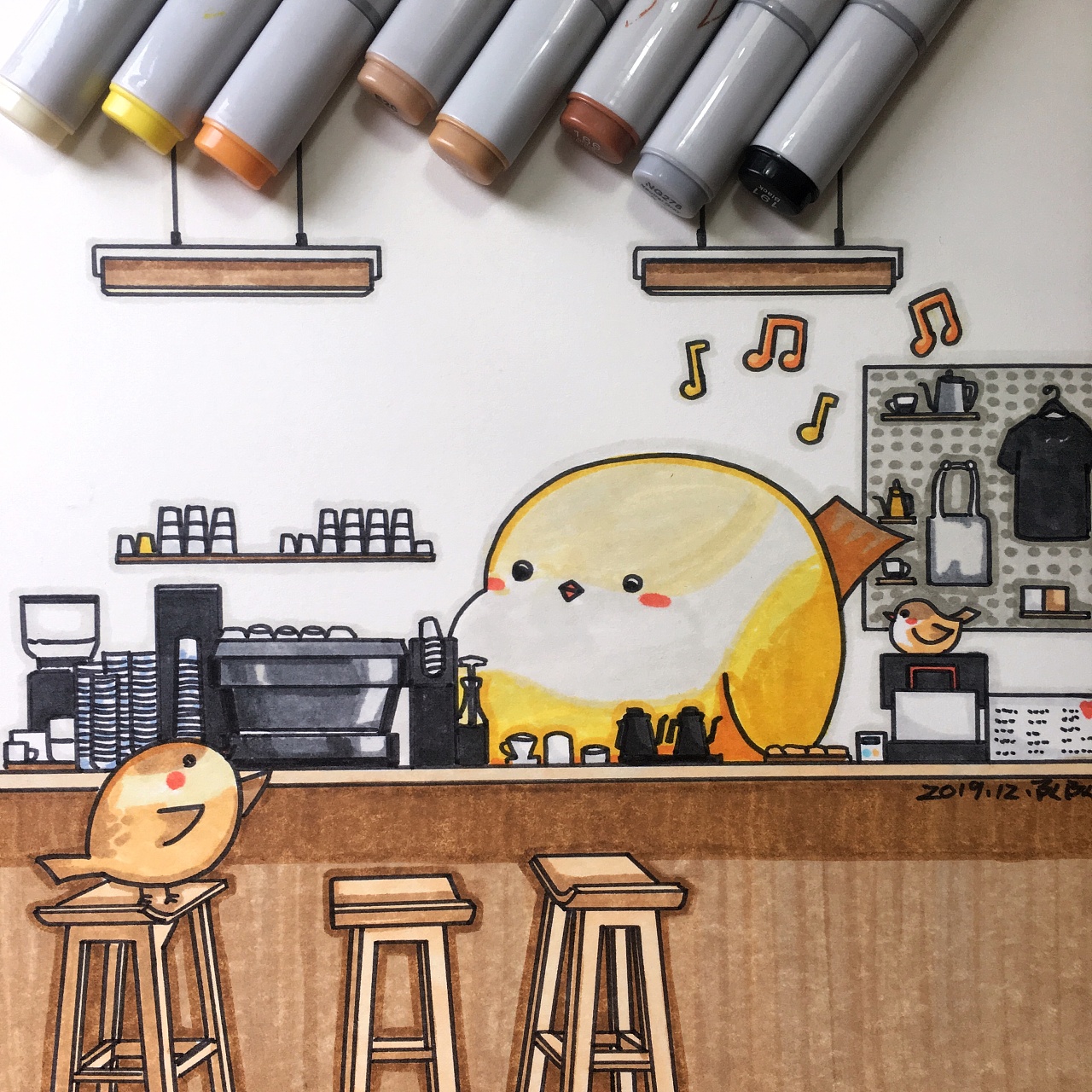 手绘咖啡厅：白日梦想家2|插画|商业插画|nithreus - 原创作品 - 站酷 (ZCOOL)