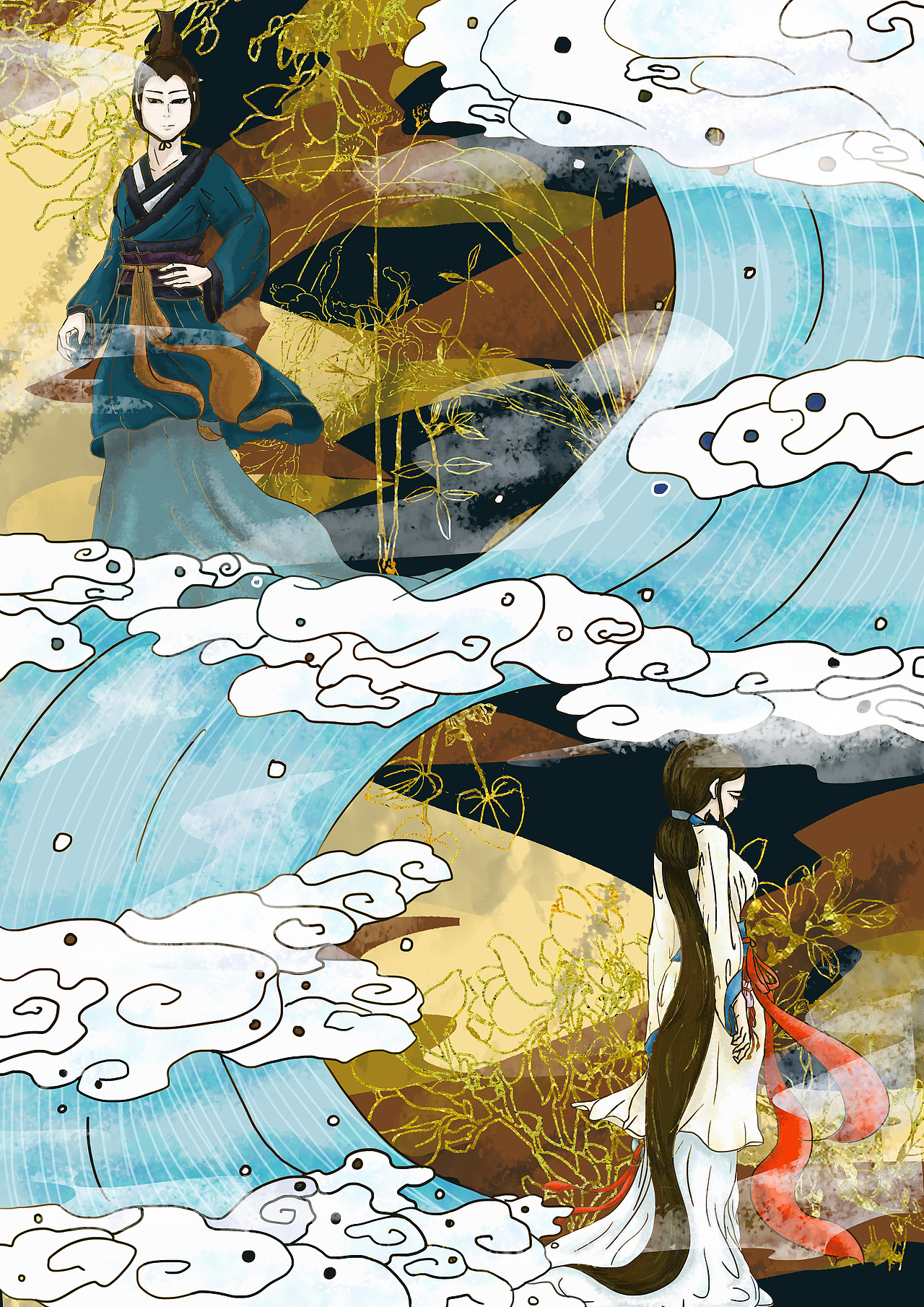 楚辞之九歌插画设计