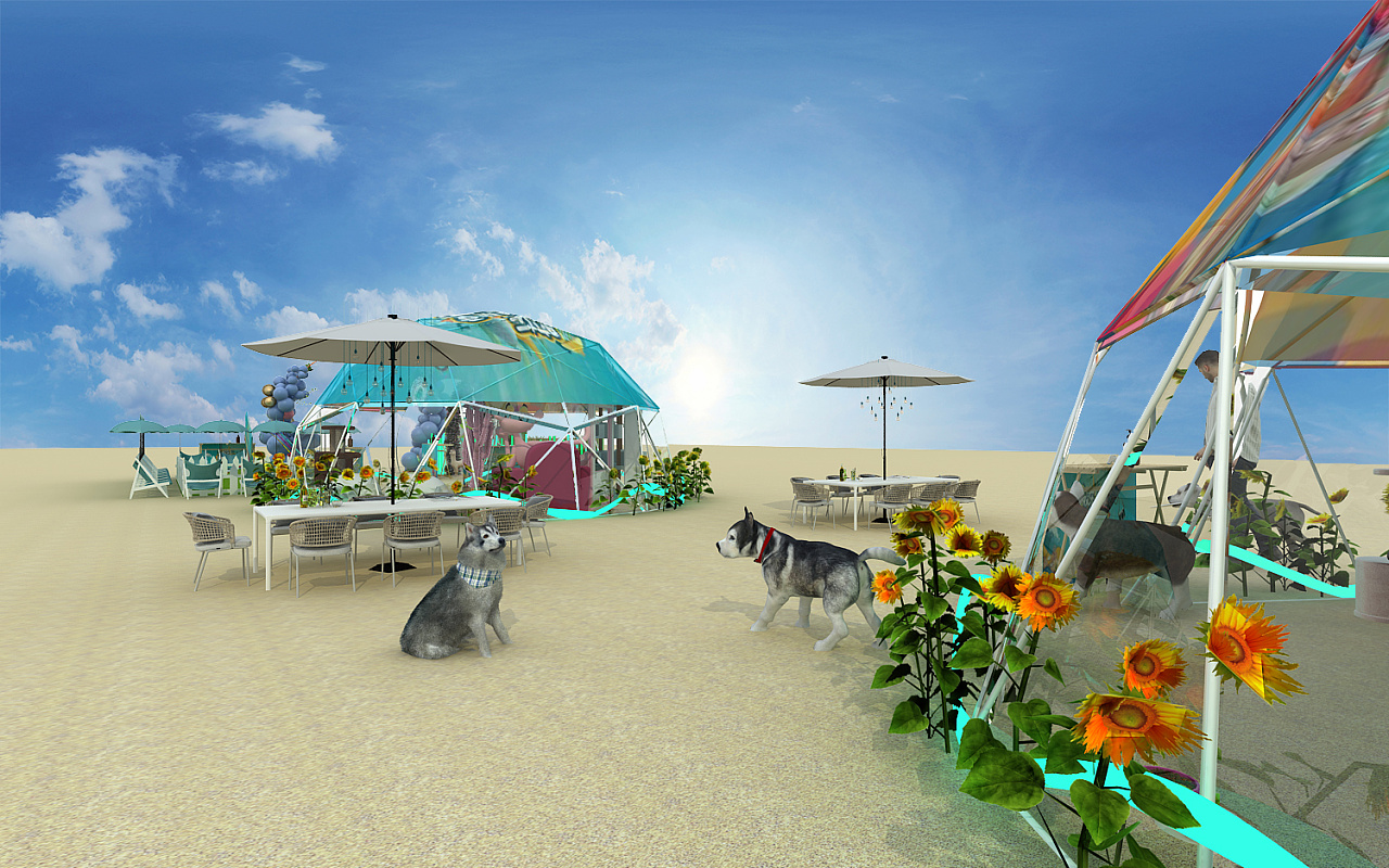 沙滩宠物活动创意美陈