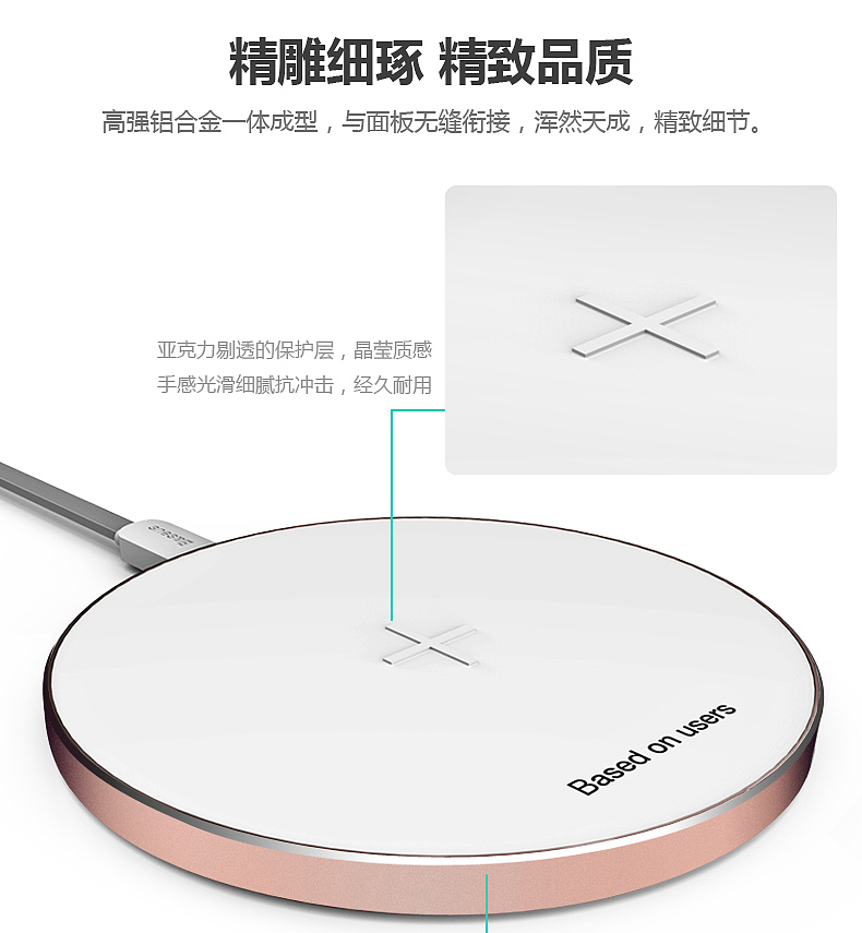 倍思 锋芒系列 圆形无线充电底座