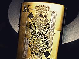 zippo镶嵌与美式雕金