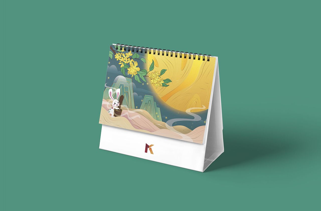 中秋佳节 玉兔捣药 ai插画 国潮国风