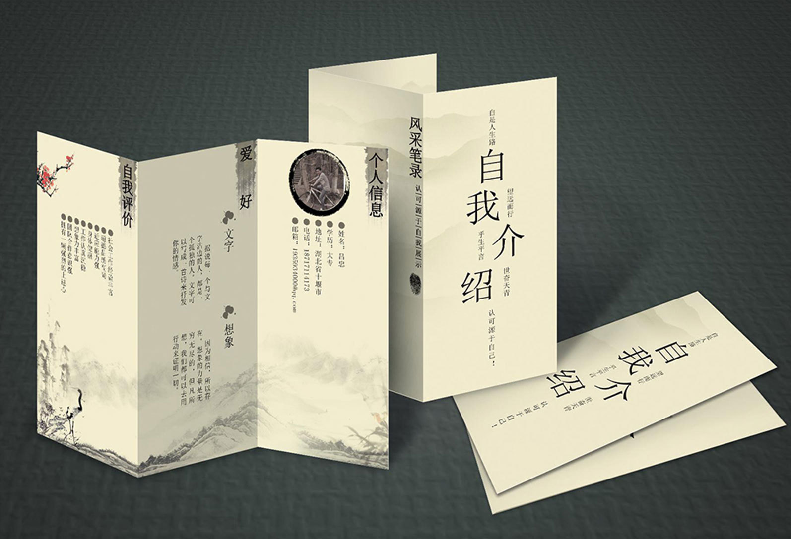 自我介绍三折页