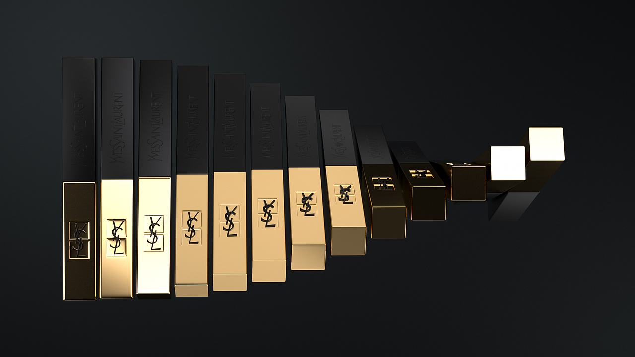 YSL圣罗兰 - 小金条口红产品动画视频渲染