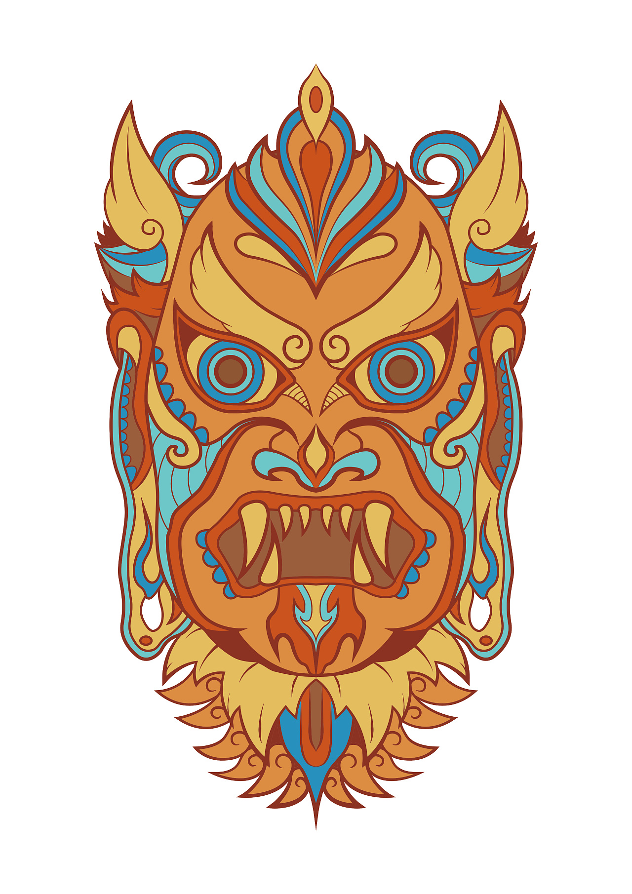 傩戏:开山将军|插画|商业插画|冬小麦工坊 - 原创作品 - 站酷 (zcool)