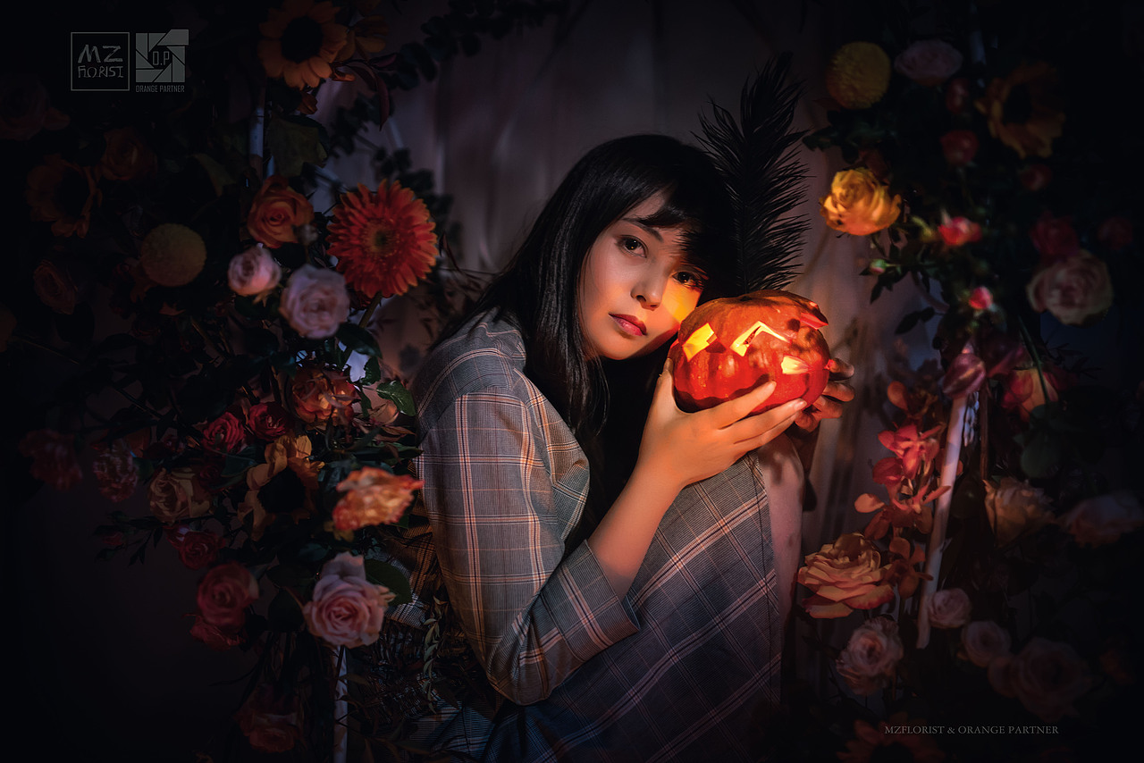 人像摄影:万圣节花艺主题写真\桔伴视觉