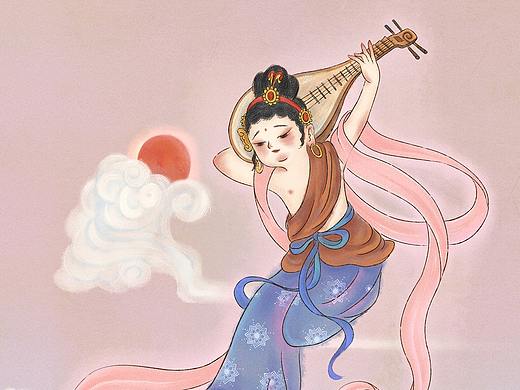 羽衣霓裳-飞天系列插画
