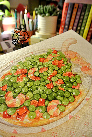 金鱼手绘美食——豌豆肉末炒虾仁（图ZMTA3Nzc4ODA=） - 商业插画 - 站酷设计师金鱼酱JINYU原创素材 - 站酷ZCOOL