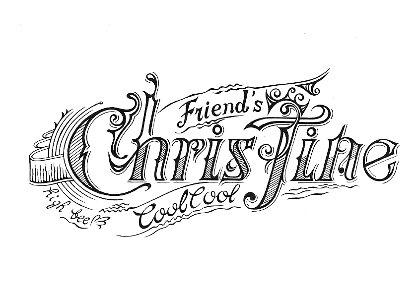给好朋友画的名字 Christine