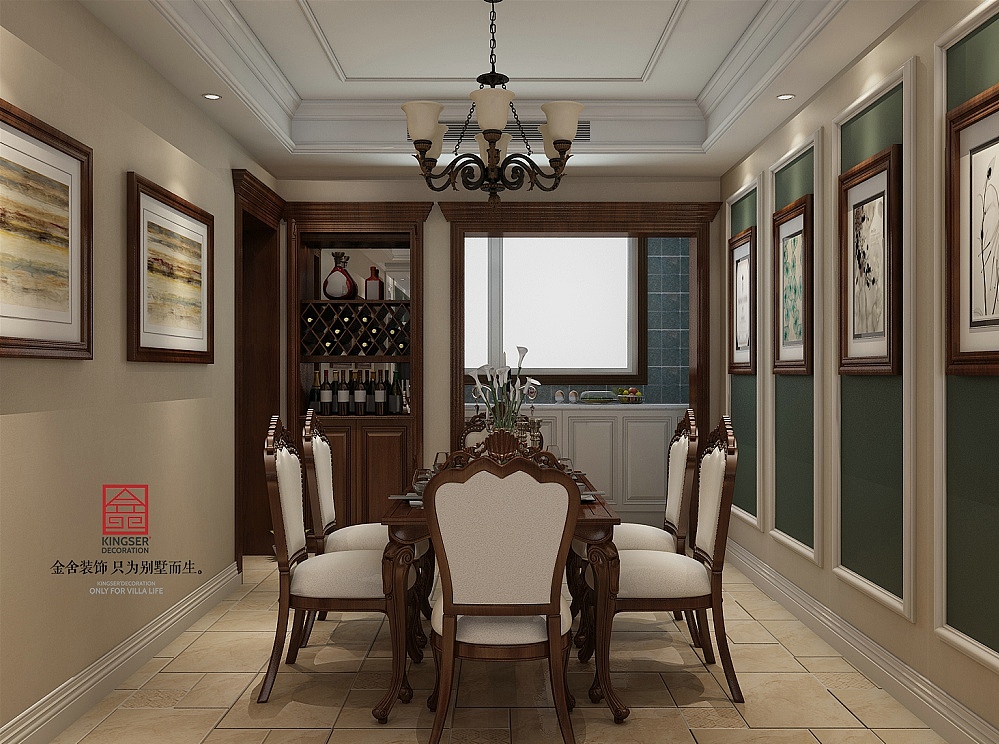 金舍装饰-保利花园140平米装修效果图-简美风格-三居室装修