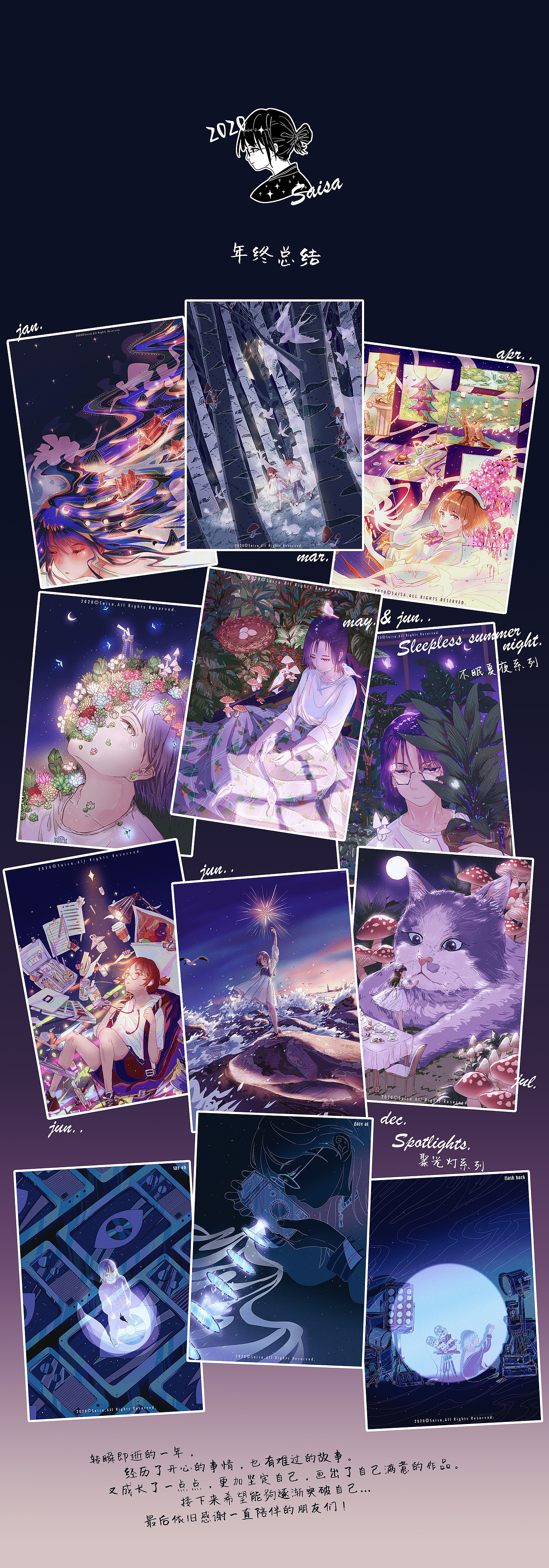 2020岁差的不眠夜（插画年终总结）（图ZMjQwNzI0Mjk2） - 艺术插画 - 站酷设计师岁差原创素材 - 站酷ZCOOL
