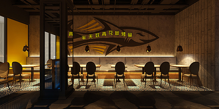 _鱼主题餐饮店设计_以鱼为主题的餐厅logo