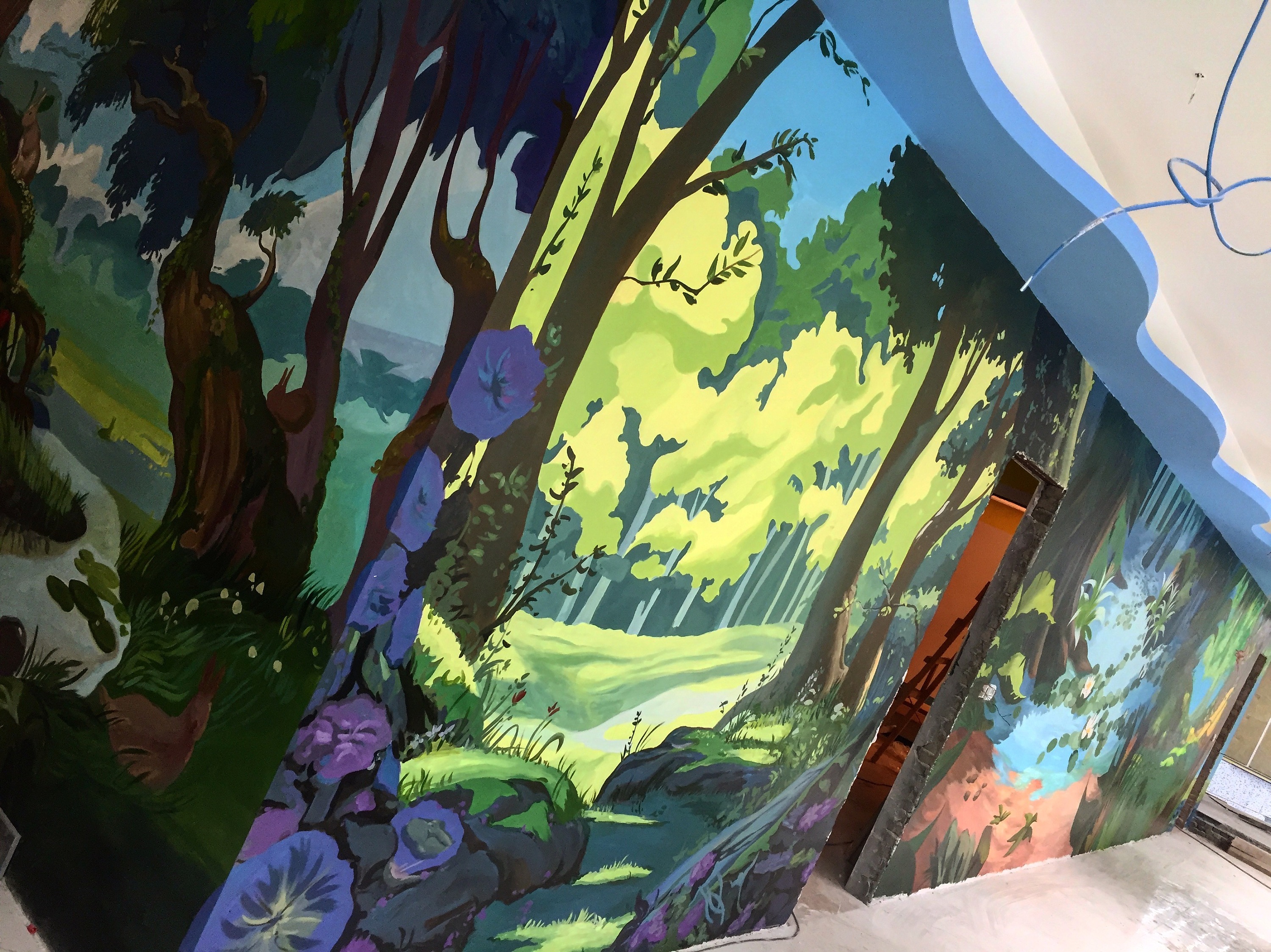 【常州市衡山路澳游宝贝亲子游泳馆森系壁画】