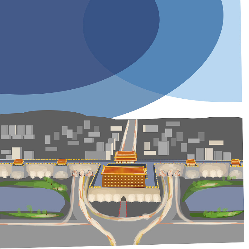 城市四格-西安（图ZMTI3ODY5Mjg0） - 创作习作 - 站酷设计师驷匹马原创素材 - 站酷ZCOOL