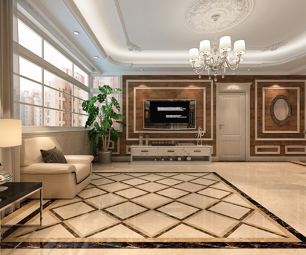 【朝阳首府】138平简欧风格装修效果图