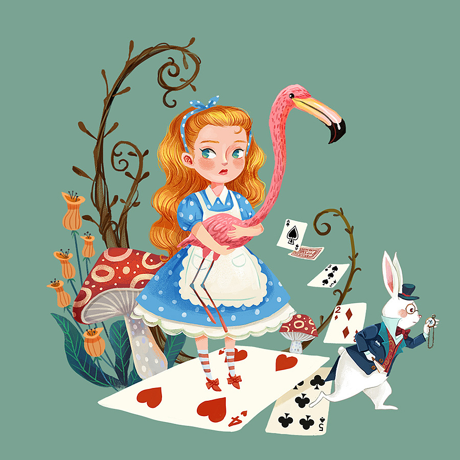 这次的爱丽丝人设在发型服装走了米国六十年代的复古风