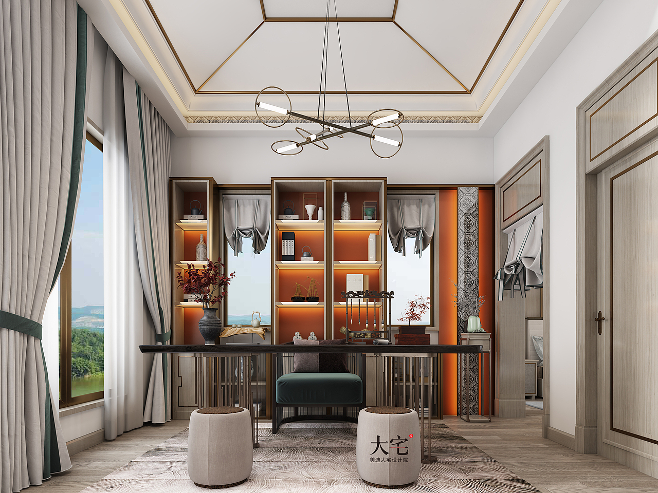 美迪大宅设计院 | 长沙别墅-龙湖湘风原著-古典轻奢风
