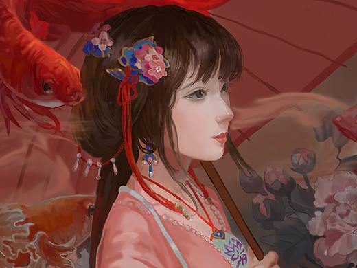 临摹银色骐骥大大‘古风美人’