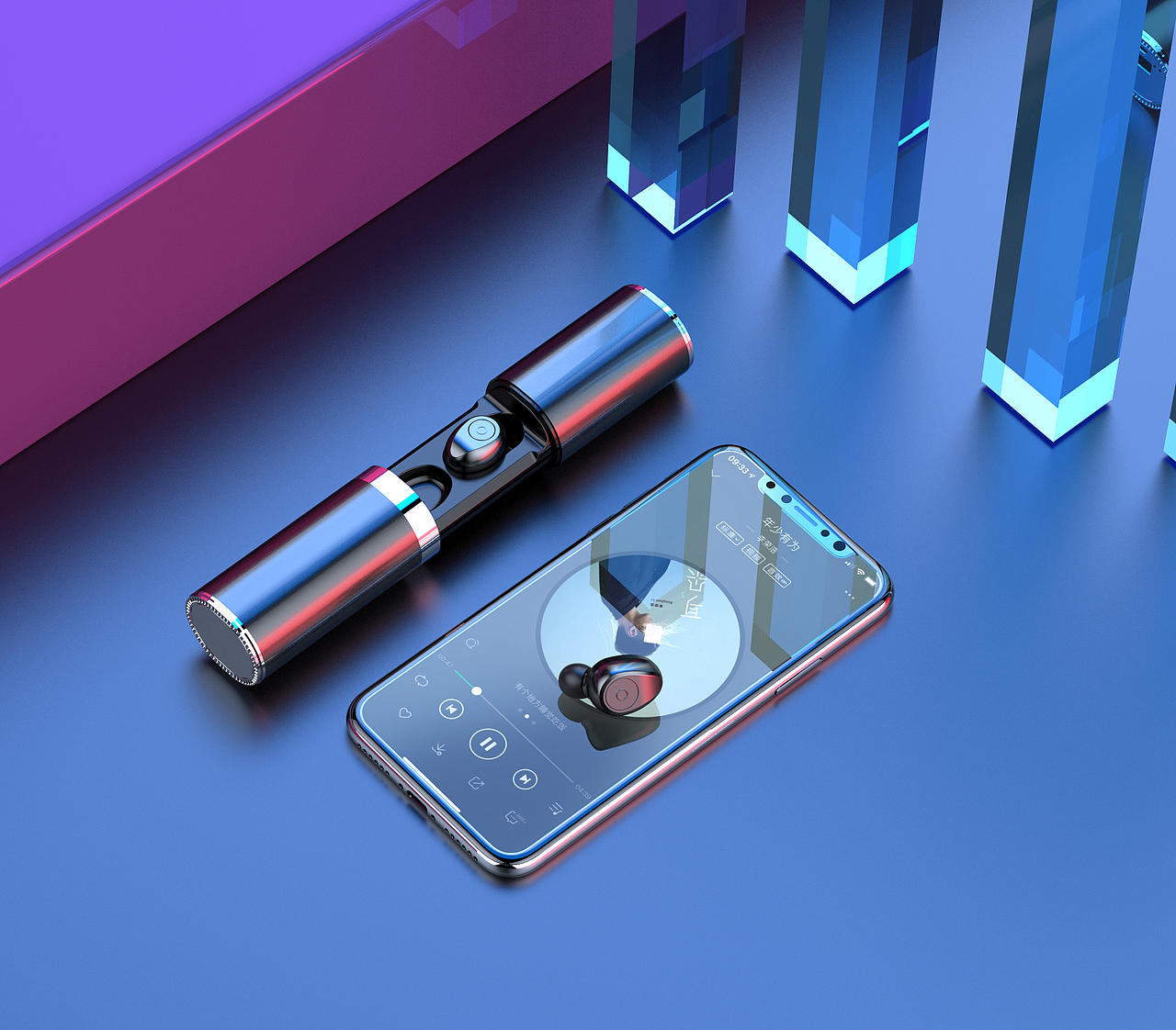 KEYSHOT渲染蓝牙耳机